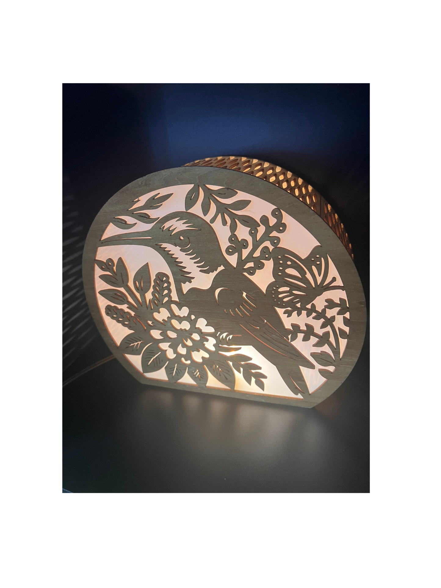 Table Lamp/Night Light with Butterflies or Hummingbird