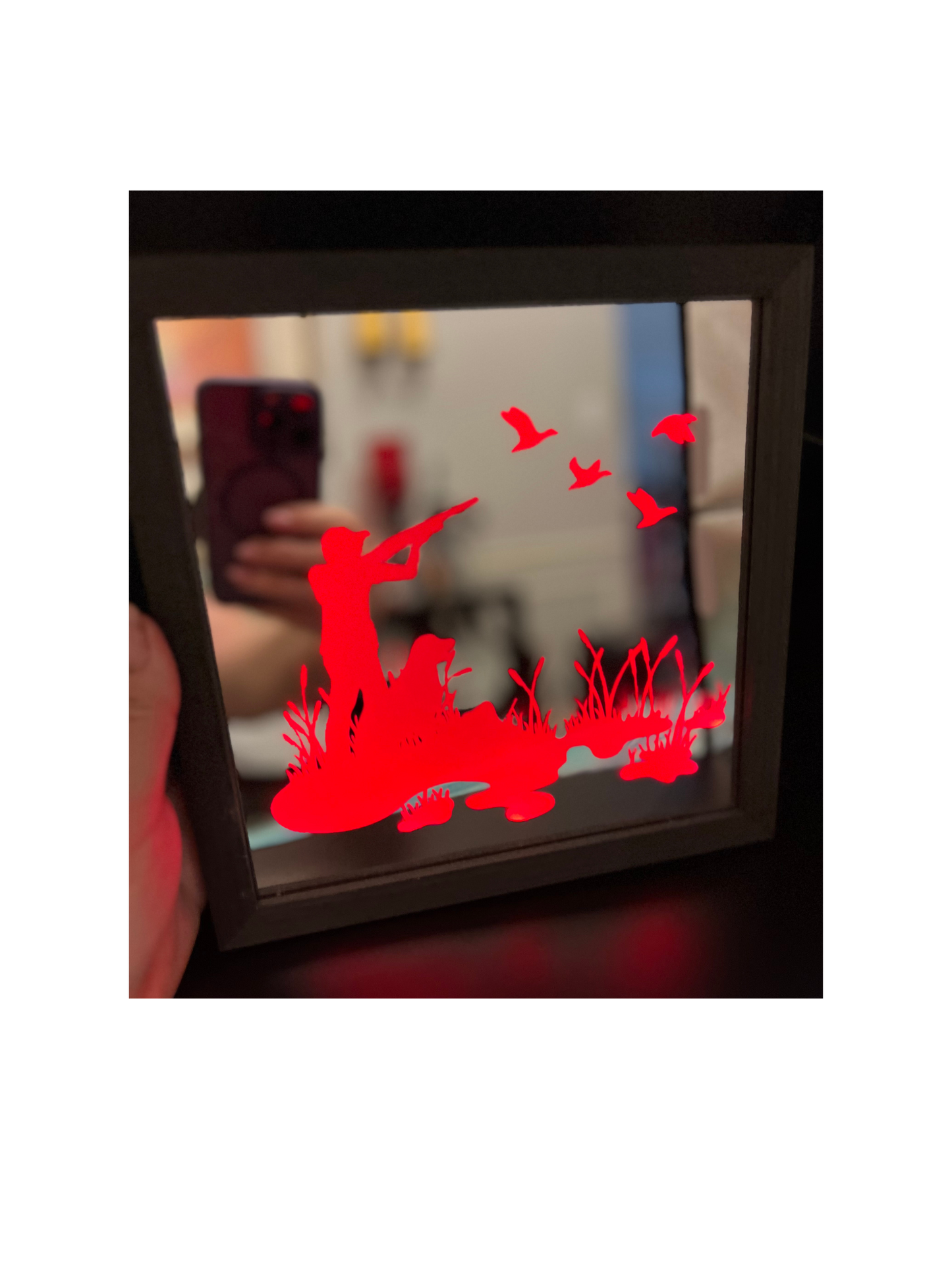 Laser Engraved Light up Mirror for Father's Day