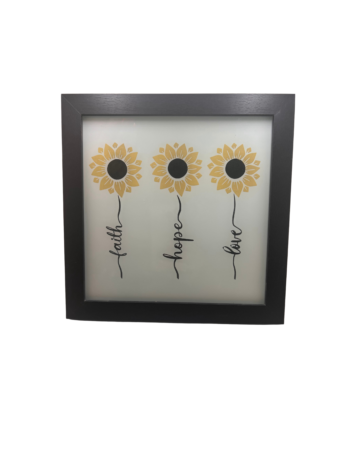 Engraved Glass with Wooden Frame
